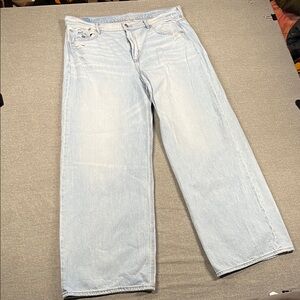 American Eagle Outfitters Distressed Light Blue Jeans. Low Rise Skater Jean.